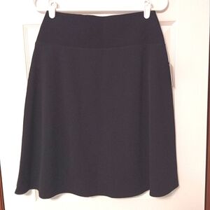 Apt. 9 Classic Black Ribbed Knit A-line Pull-on Tummy Control Above Knee Skirt S